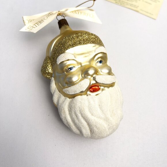 Waterford Santa Ornament Vintage 1997 Hand-Painted Glass Original Box & Tags 6" - Picture 5 of 9